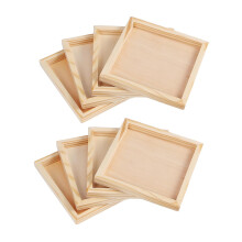 8 Pack Unfinished Wood Puzzle Sorting Tray Set with Compact Design for Craft and Bead Organization