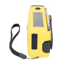 Solarlisches Notradio mit 5000mAh Akku, Taschenlampe & SOS – Gelb