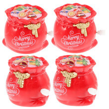 4pcs Red Christmas Wind Up Toys Set, No Batteries Needed, Stocking Stuffers and Holiday Party Favors