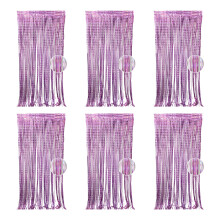 Pack Of 6 Elegant Rain Door Curtains Accessories-light purpl es