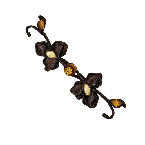 Sophisticated Eastern Florals Button For Customes Dress-F