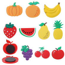 10pcs Fruit Refrigerator Magnets, Colorful PVC 3D Cute Fridge Magnet Set for Kitchen and Kids