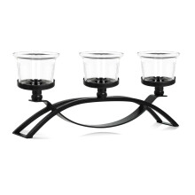 Bougeoirs coniques à 3 bras, bougeoirs décoratifs pour-Noir