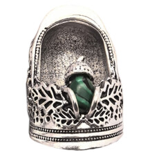 Alloy Open Nail Cap Thimble for Sewing and-Malachite Thimble S