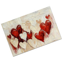 Peinture sur toile en forme de cœur, décors artistiques-50