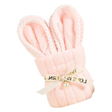 Serviette de lapin à longues oreilles, détail élégant,-Rose