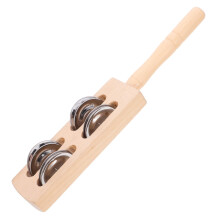 Wooden Hand Bell Percussion with Clear Bright Tone and Durable Grip for Kids Classroom Learning