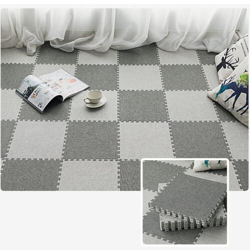 Foam Interlocking Floor Mats Grey 30x30cm Puzzle Play Mats with Surface Protection Layer 2