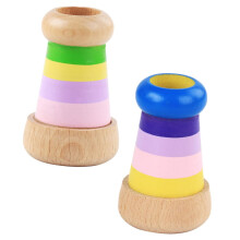 Wooden Kaleidoscope for Kids with Enlarged Lens, Color Pattern Learning, Durable Wooden Toy