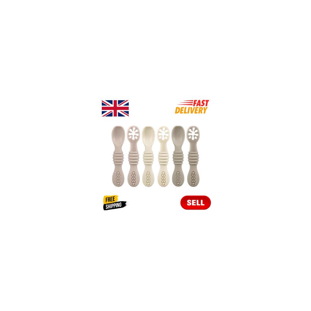 Baby Silicone Weaning Spoons BPA Free 6 Pack