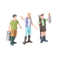 Miniature Farm Figures 3PCS Realistic Farmer and Animal Figurines for Diorama or Display