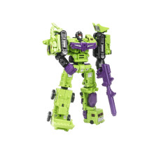Transforming Robot Toy 6in1 Construction Vehicle Action Figure 8.2 Inch Green and Purple