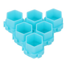 200 Stück Bienenwabenform-Tattoo-Tintenkappen 20mm Lake Blue Pigmenthalter