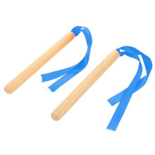 Blue Wooden Rhythm Sticks Pair for Classroom Music, Durable Percussion Sticks for Kids and Adults