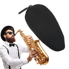 Atmungsaktive Baumwoll-Saxophon-Mundstücktasche, Schwarz, waschbar
