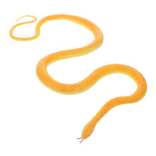 Realistic Fake Snake Prank Toy with String Clip, Flexible Motion Yellow Prop for Halloween Parties