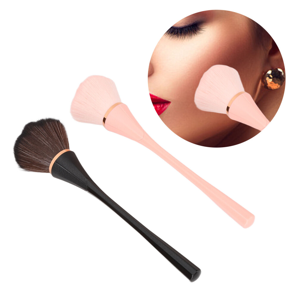 2 Pcs Makeup Brushes Set Soft 3D Slender Bristles for Loose Powder & Blush
