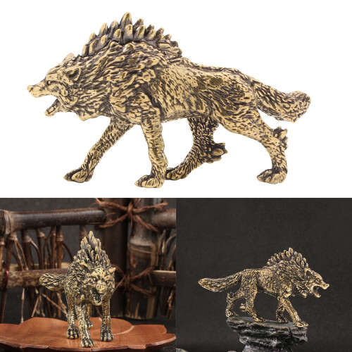 Wolf Statue Brass Wolf Sculpture Wolf Figurine Table 1