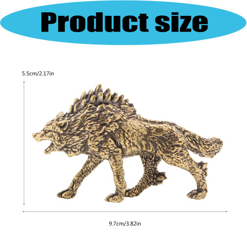 Wolf Statue Brass Wolf Sculpture Wolf Figurine Table 2
