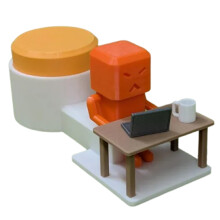 3D Printed Table Flip Rage Quit Desk Toy, Funny Gift for Men, Instant Flip Figurine Decor