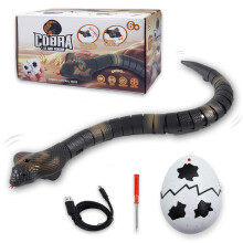 Realistic RC Cobra Snake Toy with Dual Control Modes, USB Fast Charging and Smart Obstacle Sensing