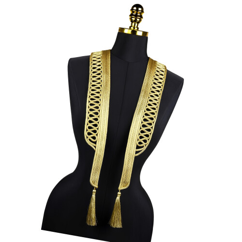 Gold Thread Collar Applique For Tailoring Evening Gowns And-E
