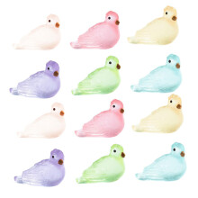 12pcs Mini Bird Figurines Durable Resin Decorations for Home Decor and Wedding Table Crafts