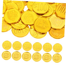 100Pcs Pirate Treasure Coins for Kids Party Favors Bulk Plastic Coins for Treasure Hunt Games