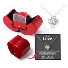 Preserved Flower Necklace Set in Box for Girlfriend-Silver 3