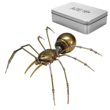 Metal 3D Puzzle Mechanical Spider Model 130PCS DIY Steampunk Human Face Mecha Kit for Adults
