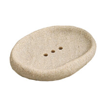 Creative Bathroom Soap Dish with Simple Tray-Beige Oval