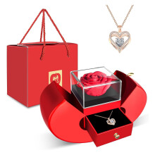 Eternal Flower Necklace Gift Set Valentine's Day Jewelry-Gold 2