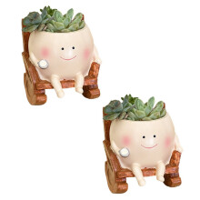 Resin Fleshy Plant Pot Planter Rocking Chair Shape Window Box-2