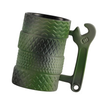 Hautes tasses en céramique-Coupe de pneu de clé de camouflage
