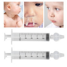 10 ml Baby-Nasen-Spülung, tragbar, 2 Stück mit 10 Silikonköpfen