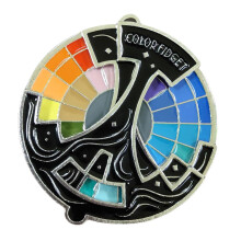 Color Wheel Spinner Pin 20Hue Dual Spinner Enamel Lapel Pin with Magnetic Backing for Artists and Designers