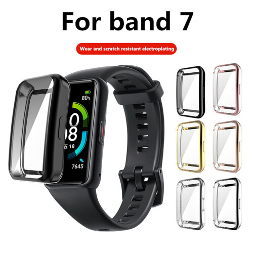 Full Coverage TPU Screen Protector and Soft ShockAbsorbing Case for Band 7 Smartwatch 2