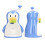 Blue ABS Penguin-Shaped Manual Shaved Ice Machine, 31cm, Portable 9