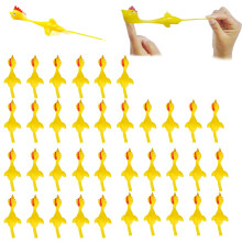 36PCS Flying Chicken Toy Set – Elastic Rubber Finger Launcher for Stress Relief Fun and Party Gifts