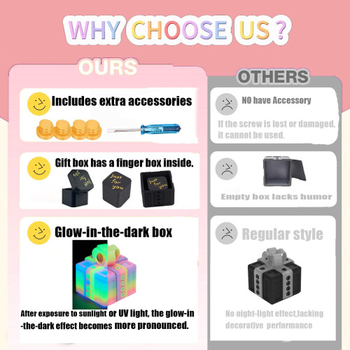 Prank Gift Box Screw Lock Puzzle with GlowintheDark Finish and Interactive Challenge 1