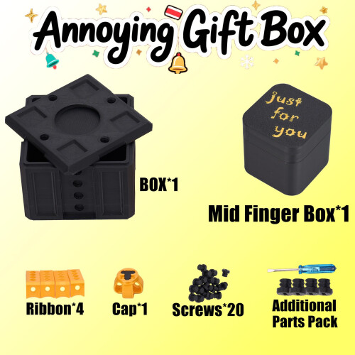 Prank Gift Box Screw Lock Puzzle with GlowintheDark Finish and Interactive Challenge 2
