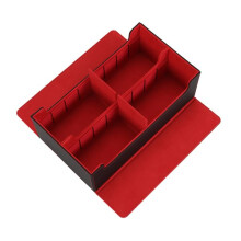 Magnetic PU Leather Trading Card Storage Box with Removable Playmat Lid and Large Capacity