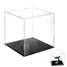 Acrylic Display Case for Collectibles, Clear Dustproof Showcase with Black Base, ScratchResistant 25x55x35cm