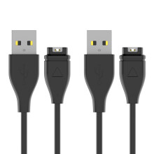 Watch Charger Cable Set for Garmin Forerunner Fenix Vivoactive Reliable Charging 2 Pack Black
