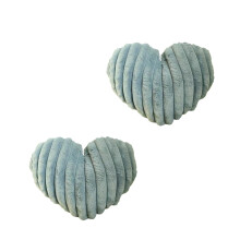 2 Stück Romantics Streifen-Herzform, dekorative pelzige-Blau