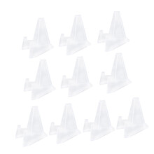 10Pcs Wood Base Coin Display Stand with Transparent Holder for Medals and Antique Coins