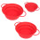 3 Silicones collapsibles Kitchen Strainers With Hanging-Red 1
