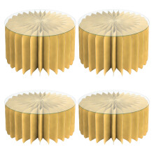 Pack of 4 Multiple Tiers Foldable Dessert Stands Paper-Yellow