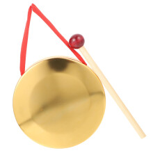 Mini Copper Gong for Desk with Clear Resonant Sound, Polished Finish, Durable Small Chinese Gong