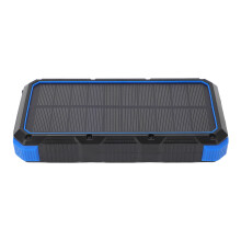 Banco di alimentazione solare da 36800 mAh, 3 USB, 180x90x35mm, Blu